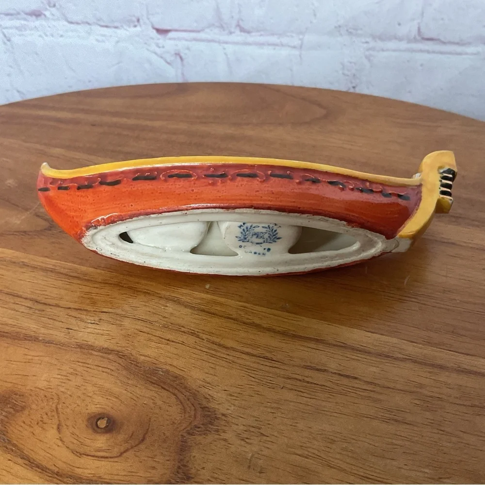 Vintage Japanese Boat Ceramic Salt and Pepper Shaker Pair